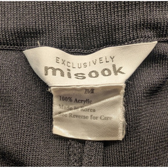 Exclusively Misook Black Pull-On Pants Size‎ M Women's Wide Leg Dressy Long - Picture 2 of 9